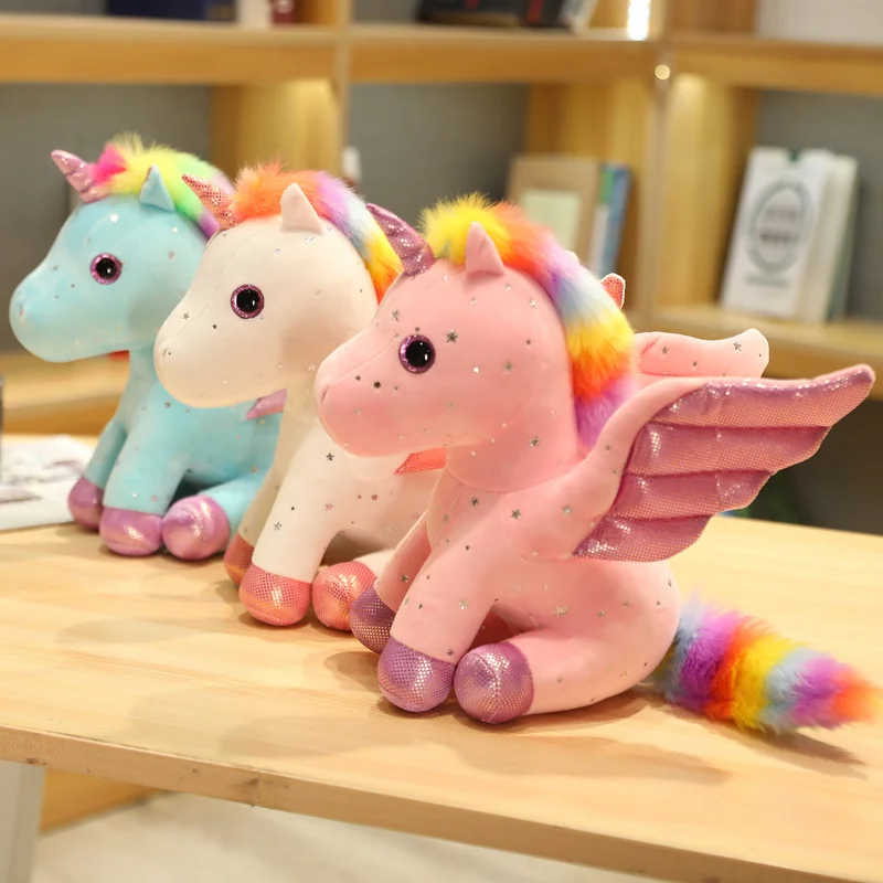 

Unicorn Doll Rainbow Unicorn with Angel Wings Plush Toy Colorful Unicorn Children's Plush Toy