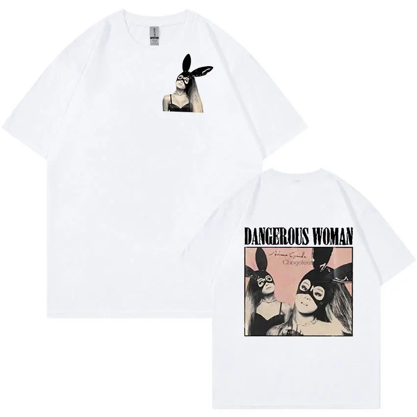 Ariana Grande Dangerous Woman Tour Graphic T Shirt Men Women Harajuku Retro Fashion T-shirts Summer Casual Oversized Cotton Tees