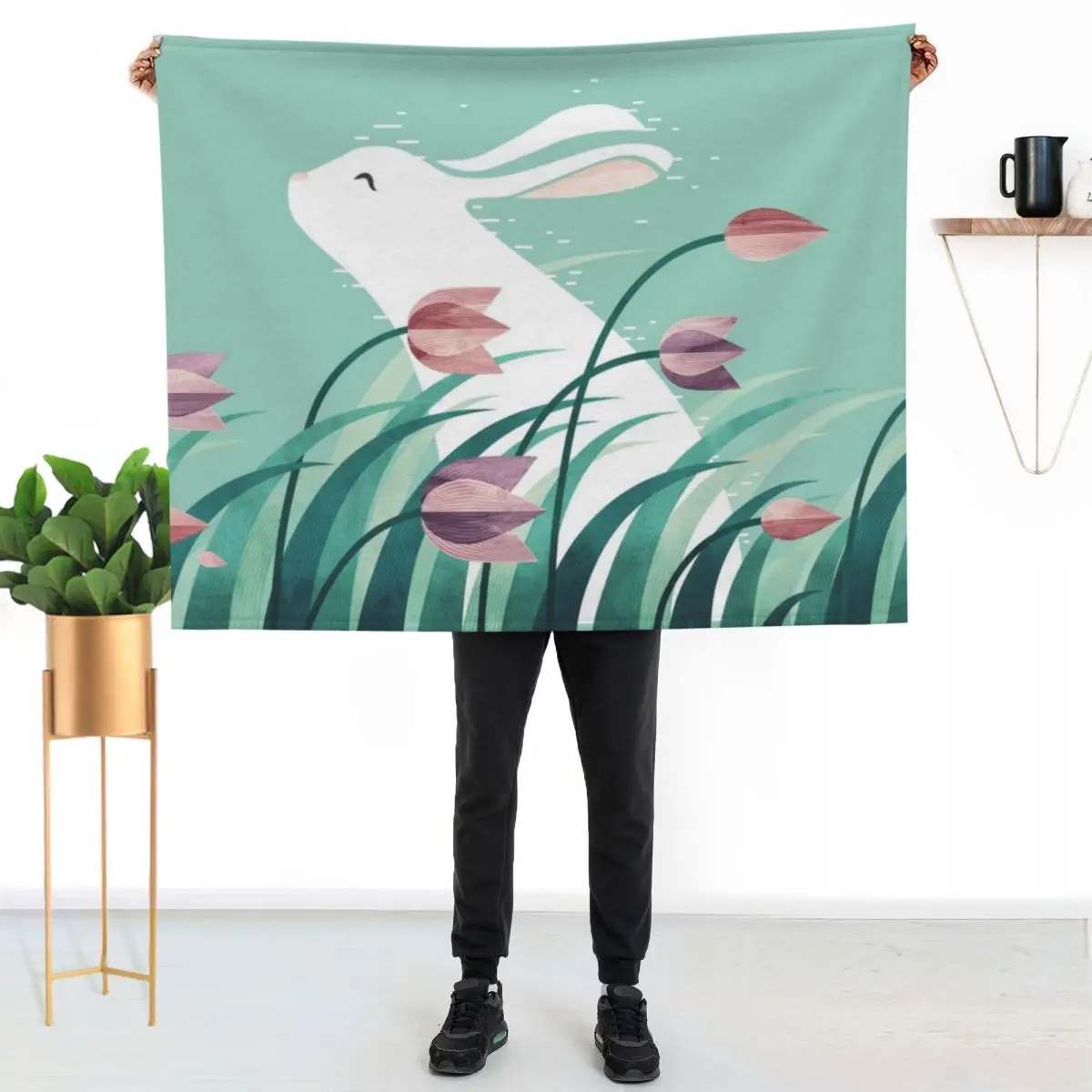 Rabbit, Resting Throw Blanket Decorative Sofa Decorative Sofas Nap Fashion Sofas Beautifuls Picnic Blankets