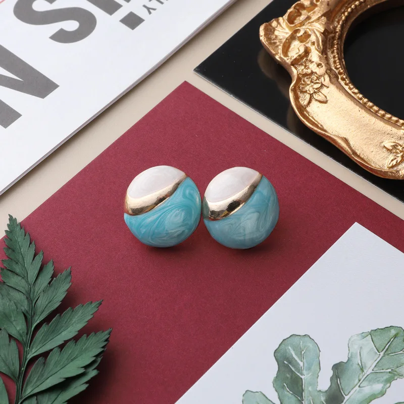 Hot Sale Vintage Palace Style Colored Glaze Enamel Earrings  for Women