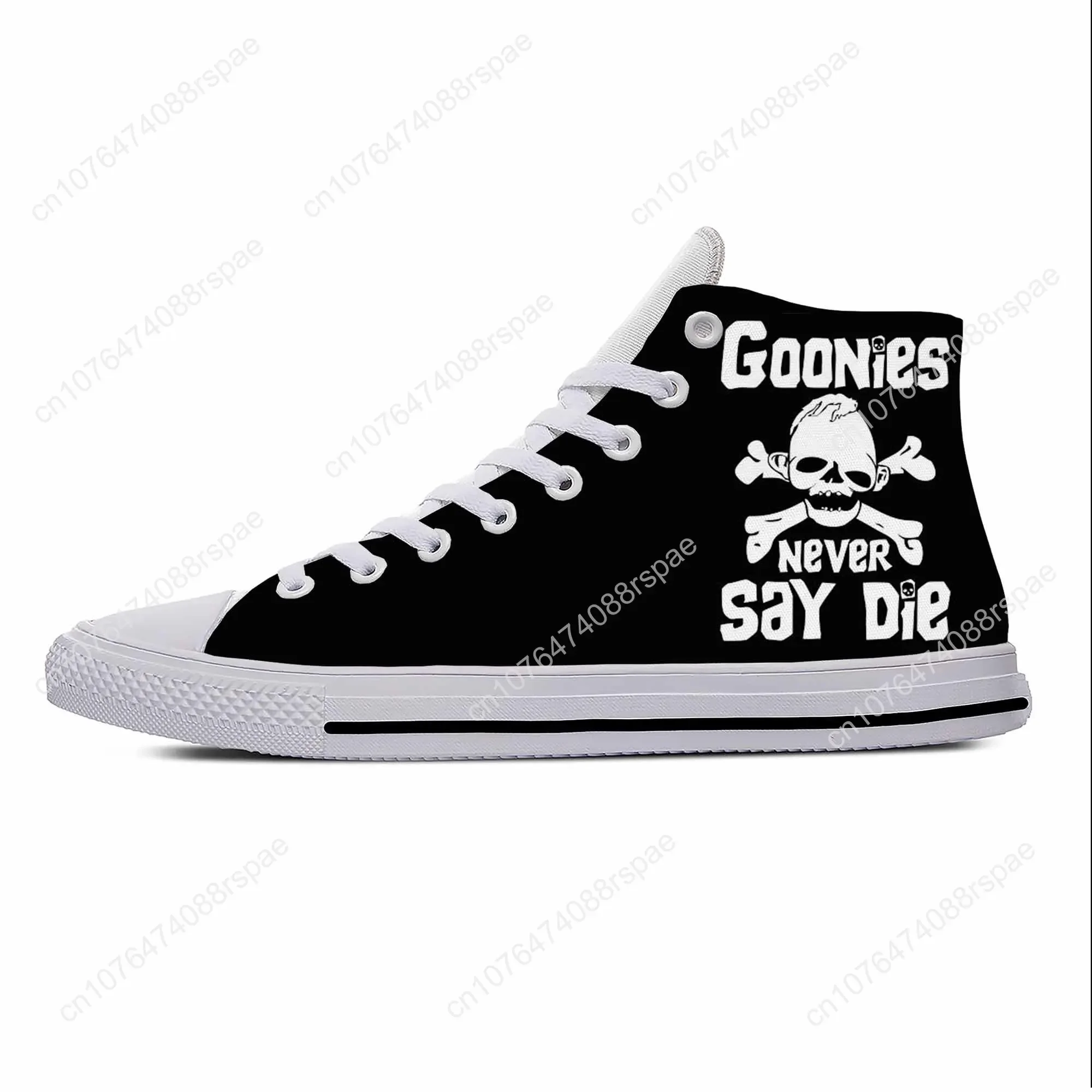 Goonies Nooit Zeggen Die Skull Pirate Rock Fashion Casual Stoffen Schoenen Hoge Top Lichtgewicht Ademende 3d Print Dames Sneakers