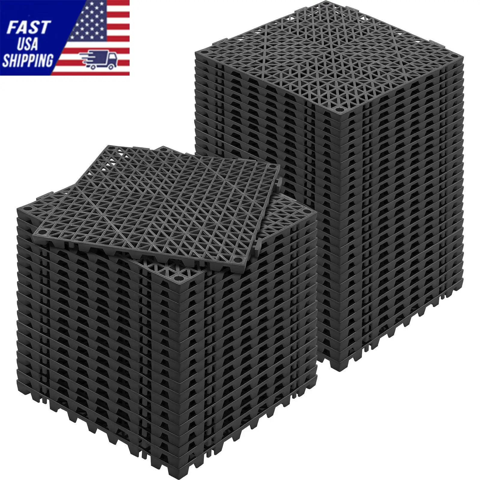 Interlocking Tile 50PCS Black, Drainage Tiles 12