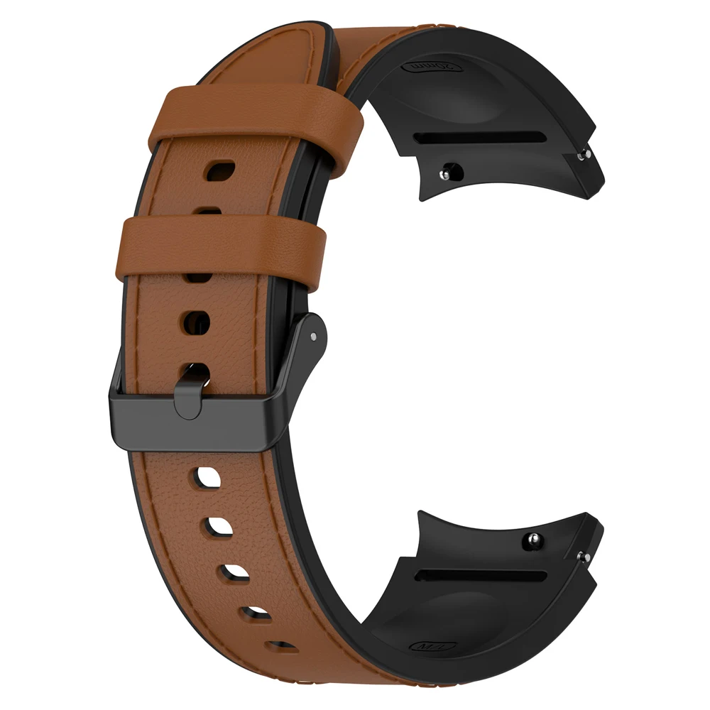 Leather+Silicone Strap For Samsung Galaxy Watch 6 5 Pro 40mm 44mm Replacement Band Watch 6 4 Classic 47 43mm 46mm Bracelet Belt