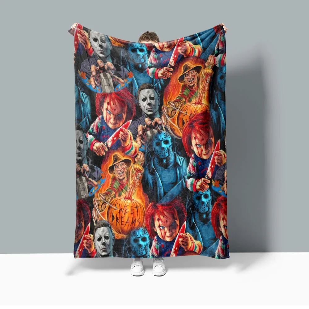 Halloween Horrors Fleece Blanket Travel Blanket Children Coupon Blanket