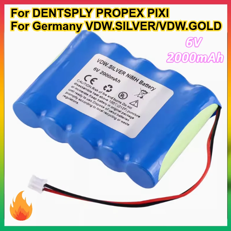 

6V 2000mAh Endodontic Micromotor Battery for DENTSPLY PROPEX PIXI for Germany VDW.SILVER/VDW.GOLD RECIPROC GP210AAHCB5BMXZ