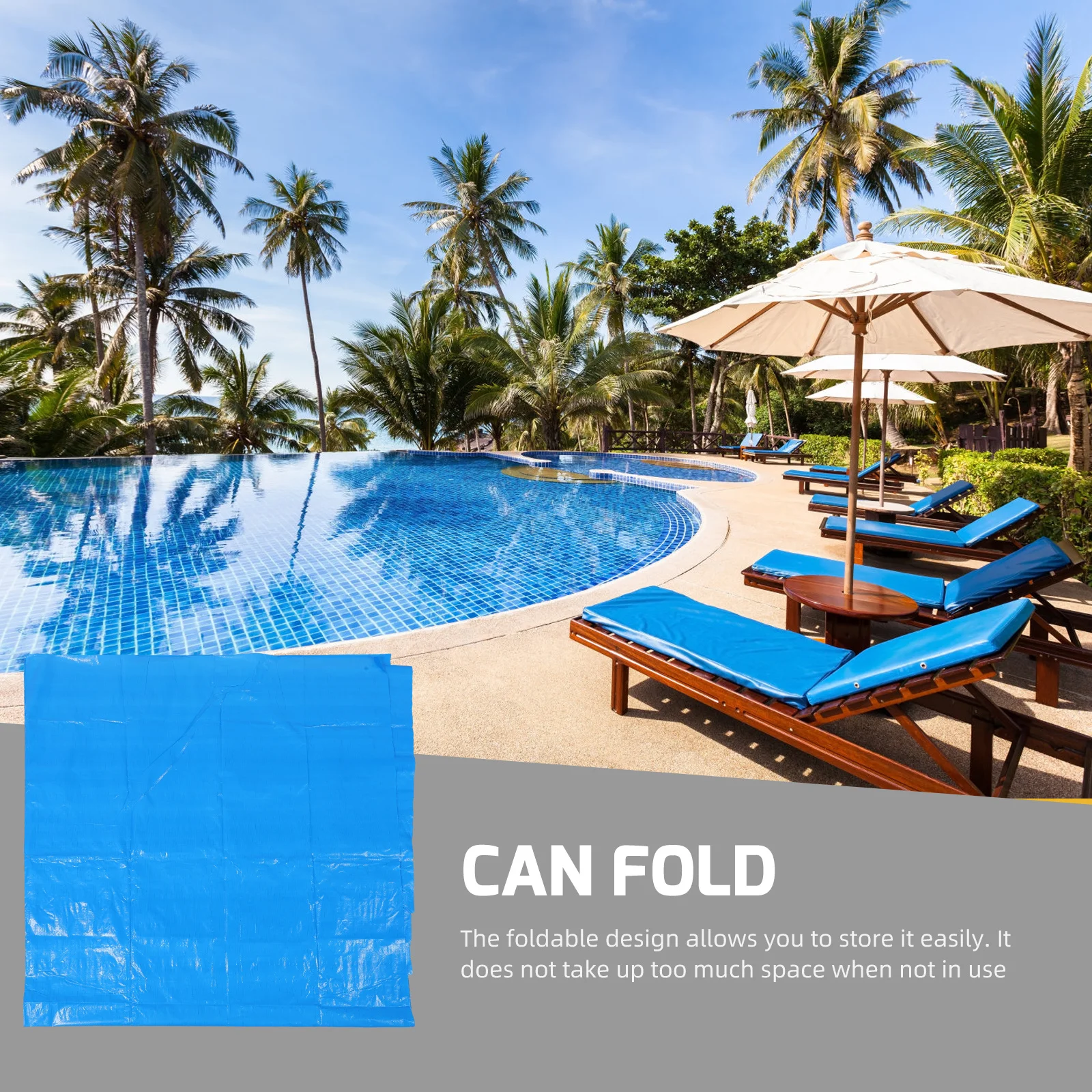 

Pool Ground Cloth 10X20Ft Waterproof Dustproof Drop Cloth For Yard Swimming Pool Sun-Proof Tarp Folding Rectangular Cover Mat