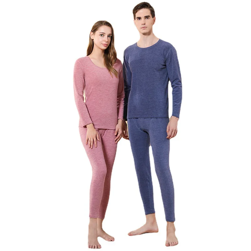 Snowflake Velvet New Long Johns Suit Men  Women Add Fat To Increase The Warm Cold Underwear Base Shirt Without Trace Ground Fur