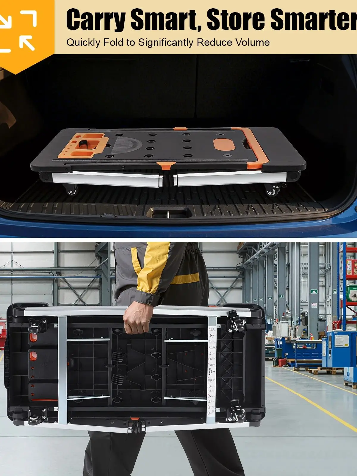 7-in-1 multifunctioneel werkplatform werkbank handkar werkbank hoogteverstelling 52cm/78cm opklapbare multifunctionele werkbank - afbeelding 2