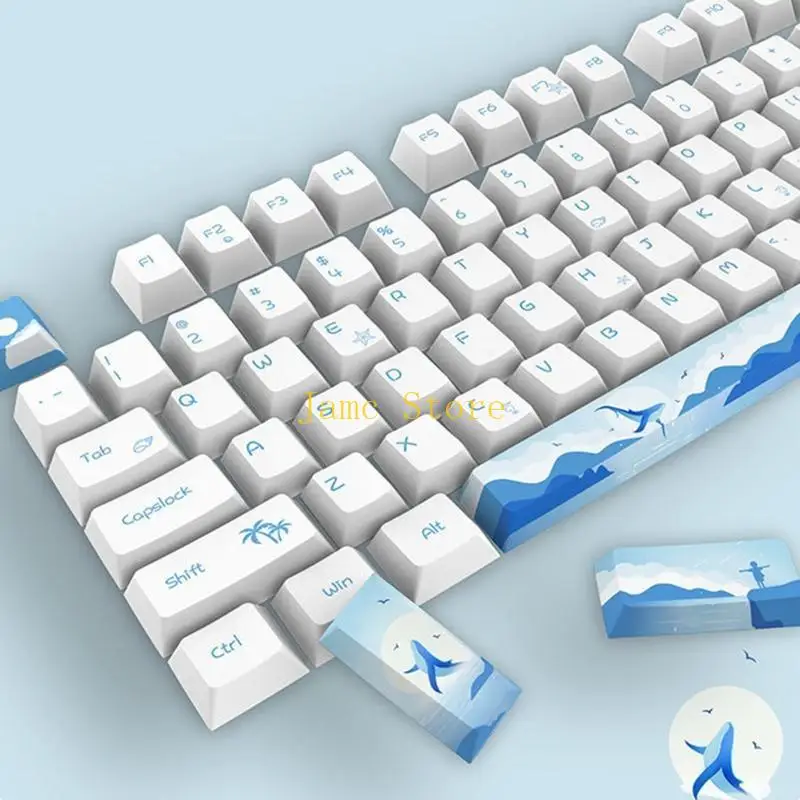 LX0B Dolphin Keycaps PBT Sub لمحولات MX لوحة المفاتيح الميكانيكية الكرز #4
