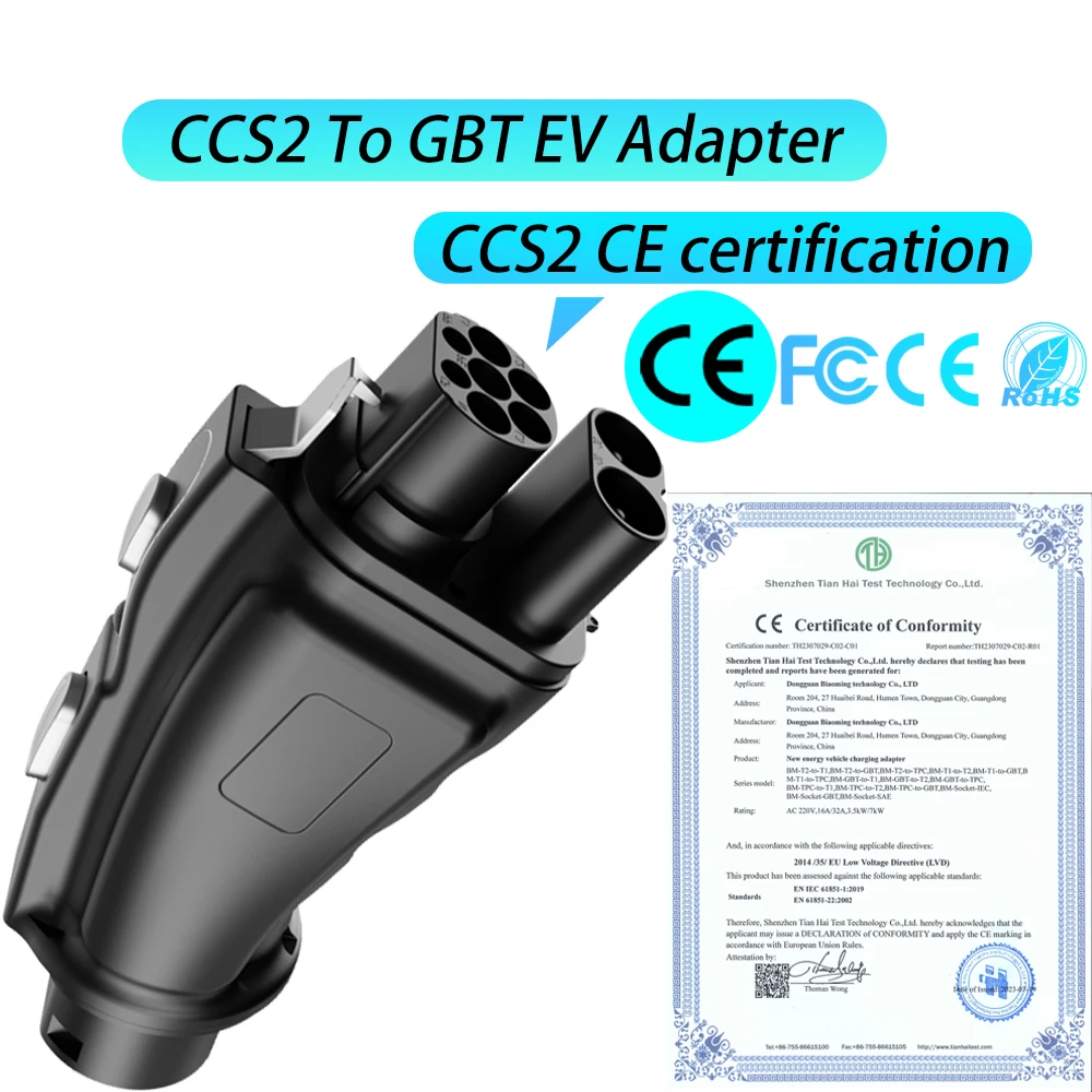 Unirise ccs2 para gbt ev adaptador 1000v 300kw dc conversor de carregamento rápido ccs carregador ccs2 compatível com adaptador de carro elétrico gbt