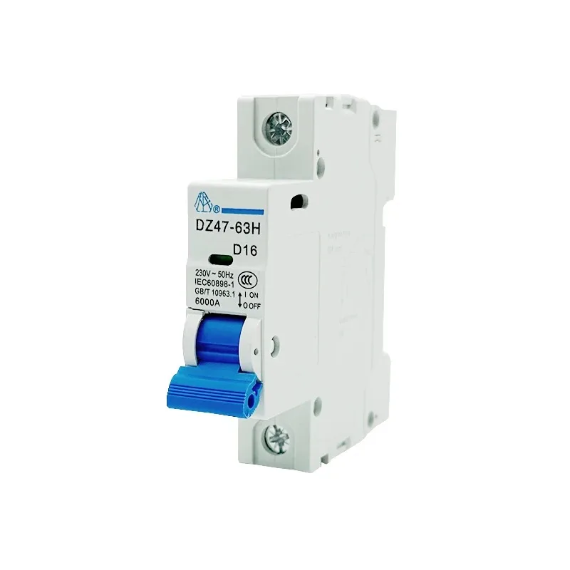 DZ47-63H 1P Miniature Circuit Breaker Rated Current Plastic and Copper Din Rail Mounting Protection 6A