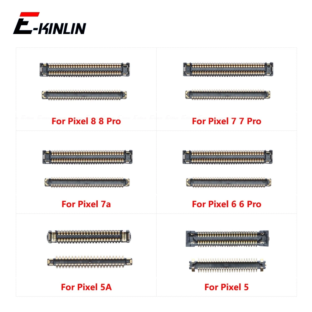 2pcs\lot For Google Pixel 5 5A 6 7 8 Pro 7A LCD Digiziter Display Touch Screen FPC Connector On Motherboard Flex Cable