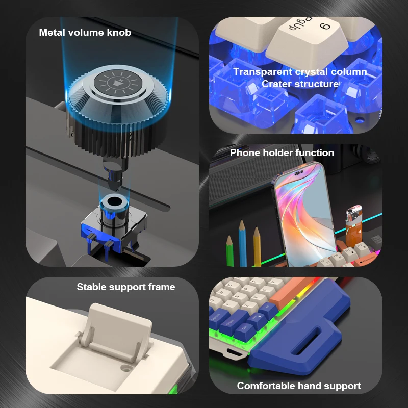 XUNFOX K90Wired keyboard 104 keys with hand rest, high-looking full-key plug-and-play game office universal computer keyboard