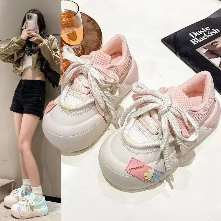 Primavera nuevo diseño lindo sentido cabeza redonda zapatillas casuales mujeres cómodos encantadores zapatos de pan mujeres