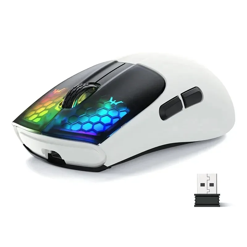 

X5 Wireless Gaming Mouse with 3 Modes BT/2.4Ghz/USB-C PAW3212 Optical Sensor,Rechargeable Battery RGB Mice for PC Tablet Desktop