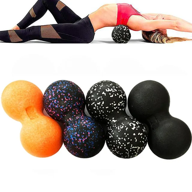 24*12CM Fitness Peanut Fascia Ball EPP piłka do masażu podwójna piłka Lacrosse idealna na zapalenie powięzi podeszwowej punkt spustowy tkanki głębokiej