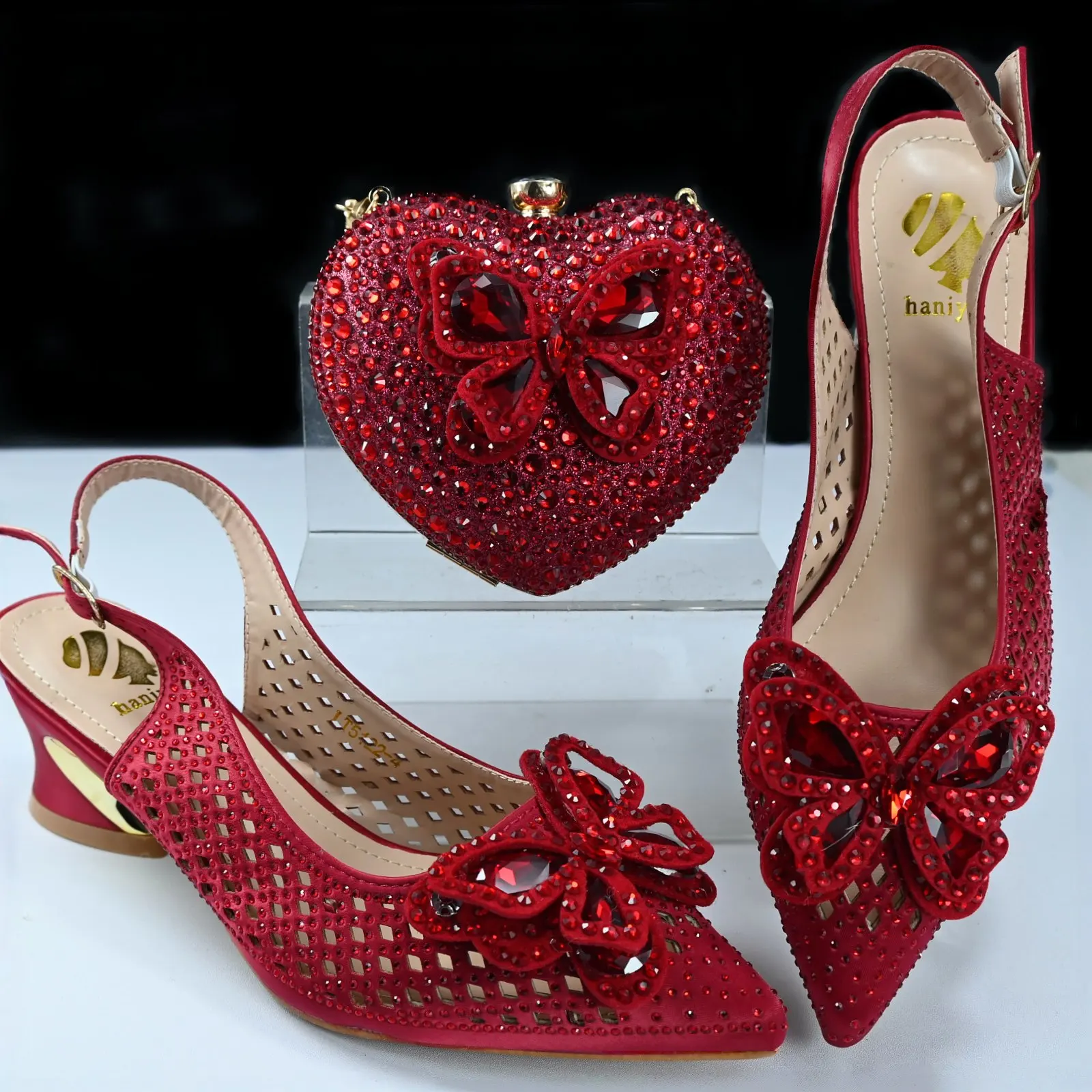 

doershow hot selling Shoes and Bags To Match Set Italy Party Pumps Italian Matching Shoe and Bag Set for Party! SQ1-1