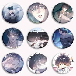 Koreański Manhwa mały grzyb guzik Pin BL Manga An Zhe i Lu Feng kreskówka Anime torba z odznaką dekoracja kolekcja dla fanów 58mm