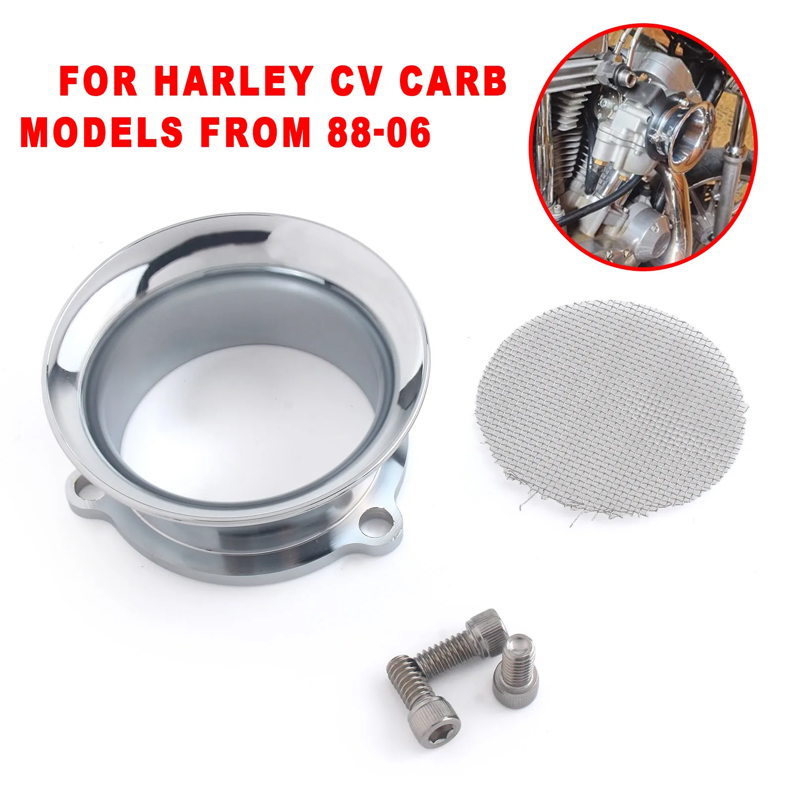 For Harley CV Carb models from 1988-2006 Sclmotos CNC Aluminium Motorcycle Carburetor Air Filter Velocity Stack