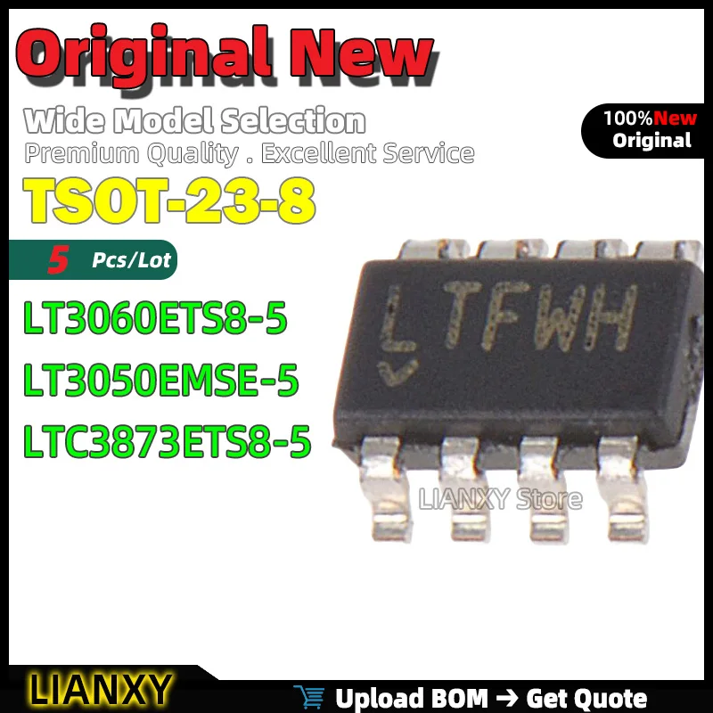

5pcs TSOT-23-8 LT3060ETS8-5 LT3050EMSE-5 LTC3873ETS8-5 Boost Controller New Original