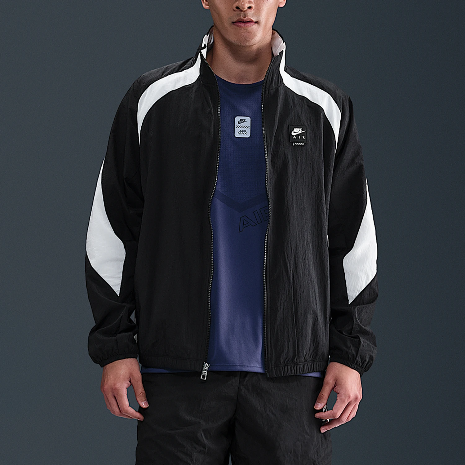Мужская спортивная куртка Nike Authentic Air с воротником-стойкой и молнией, свободного кроя, с длинными рукавами HV0881-010