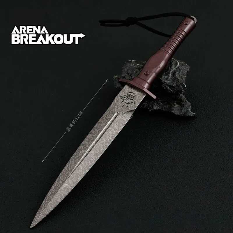 22cm Arena Breakout Assault Knives Weapon Model Game Peripherals Metal Toy Sword Ornament Collections Gift Crafts Cos Prop