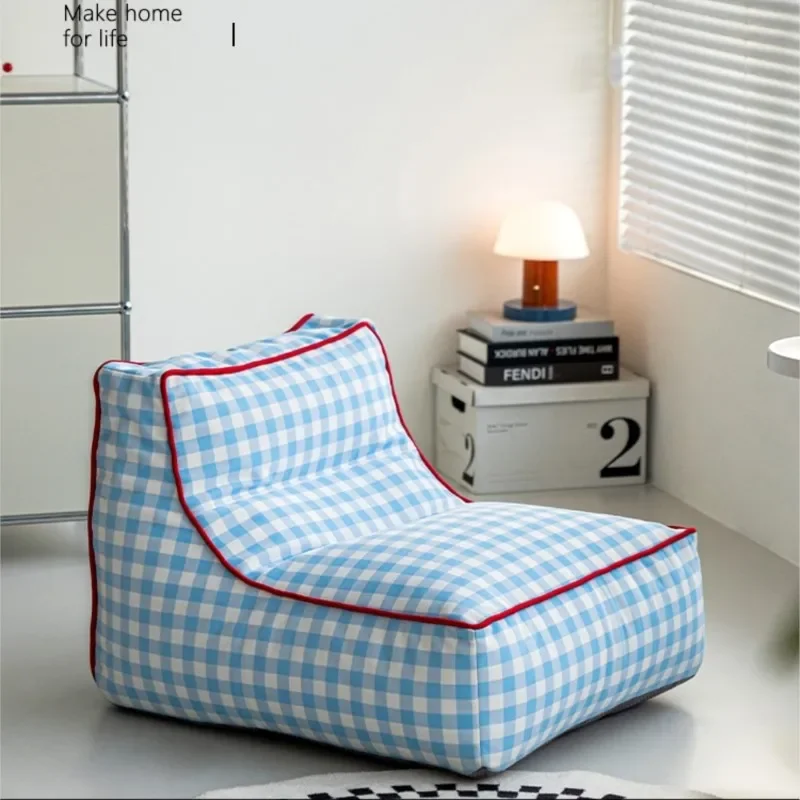 Creative Lazy Sofa Sleepable Ocean Plaid Bean Bag Chair Home Bedroom Casual Single Chair HQ508