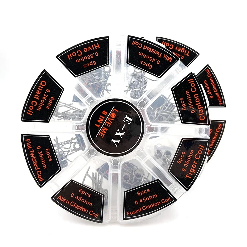 Vmiss 8 en 1 bobine préfabriquée Clapton ruche fil torsadé pour bricolage RDA RBA bacon coton fil chauffant
