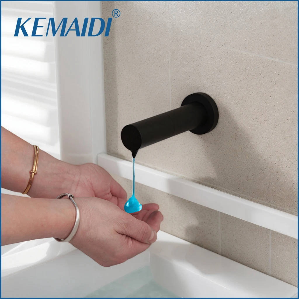

KEMAIDI Automatic Soap Dispenser Matte Black 500ml Touchless Sensor liquid Soap Hand Sanitizer Big Shampoo Detergent Dispenser