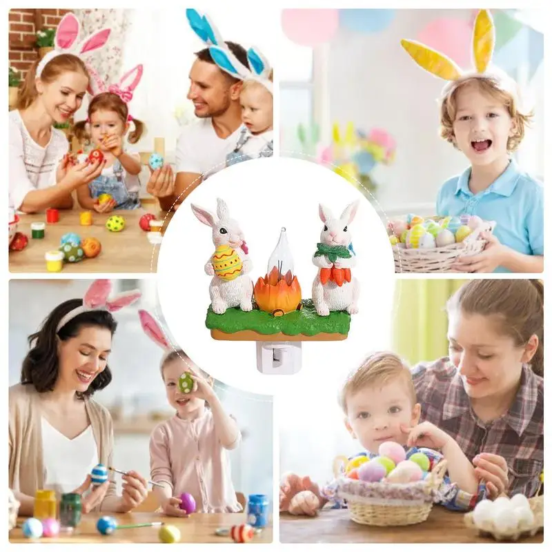 กระต่าย Bonfire Night Light LED Bunny Light โคมไฟตกแต่งไฟโคมไฟข้างเตียง Easter Bunny Campfire ไฟตกแต่งวันหยุด