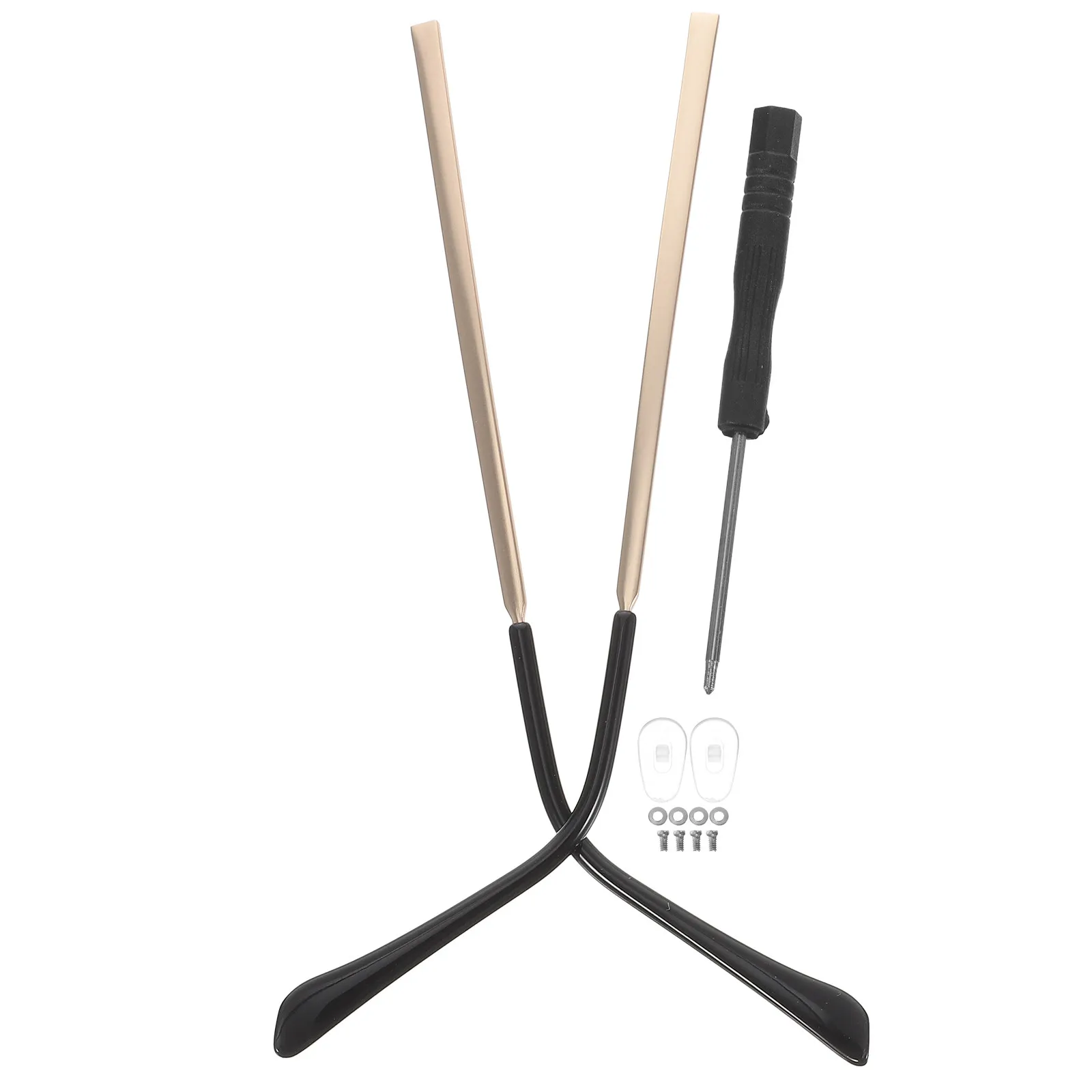

1 пара металлических сменных дужек для очков, универсальные противоскользящие наконечники для очков, комплект для ремонта дужек, металлические