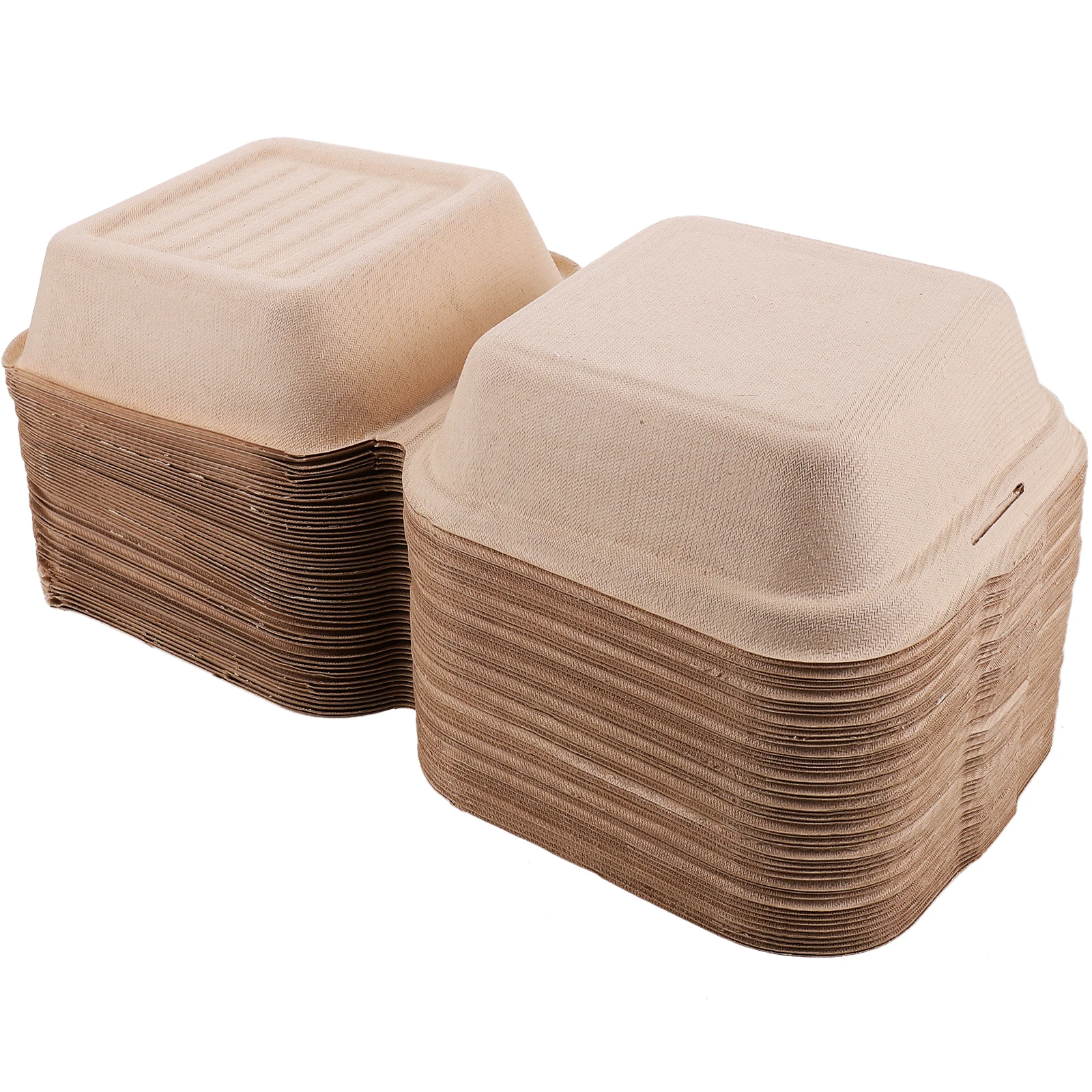 

50 Pcs Burger Food Holders Snack Containers Cake Takeout Packaging Pulp Material Lightweight Portable Food Trays S