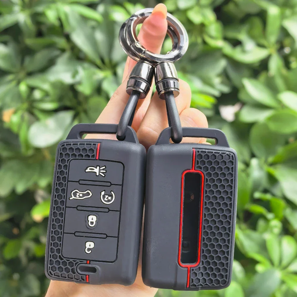 For Jeep Grand Cherokee L Proximity Grand Wagoneer 2021- 2026 Car Remote Key Cover Case Shell Fob Holder Protector Keychain