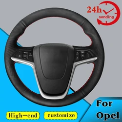 Custom Car Steering Wheel Braid Cover 100% Fit For Opel Astra J Mokka X Zafira C Insignia A CT Ampera I Cascada Steering Wrap