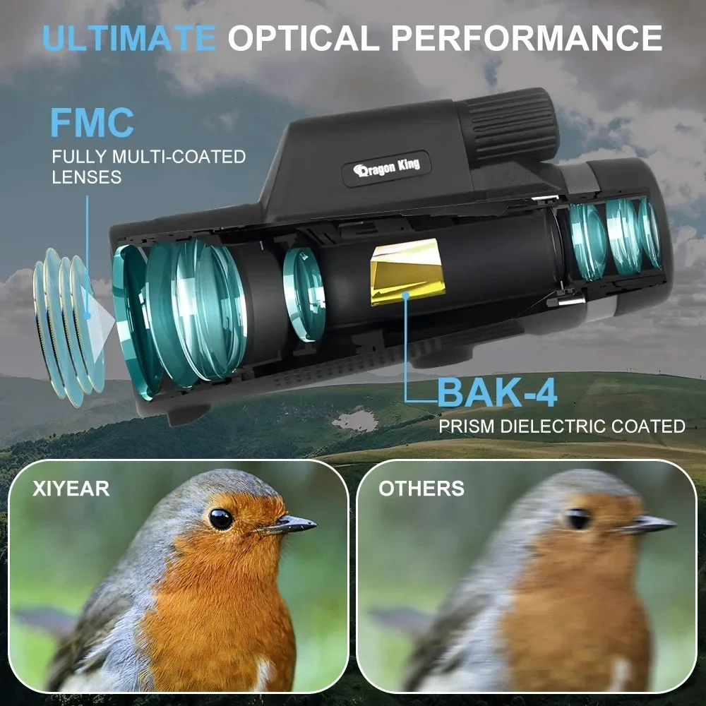 Monoculars Outdoor Zoom Power Binoculars Long Distance Portable Professional Binoculars Night Vision Hunting Jungle Monoculars