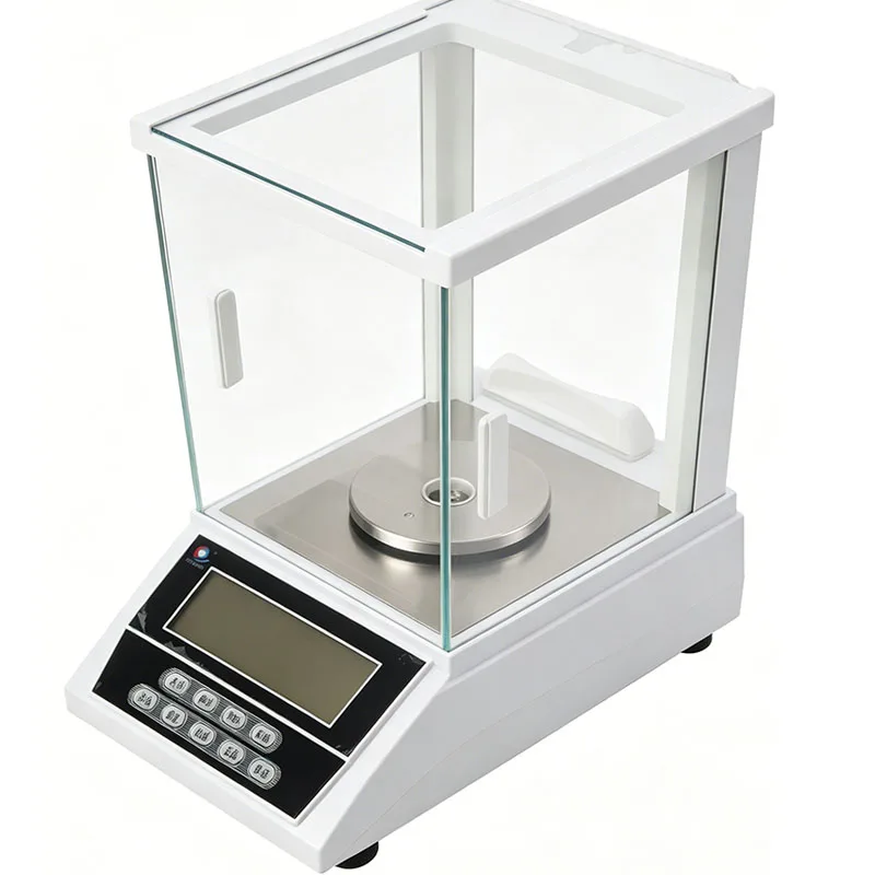 High Stability 200g 0.0001g Precision Electronic Balance Anti-Wind Shield for University Lab Research Weighing Work