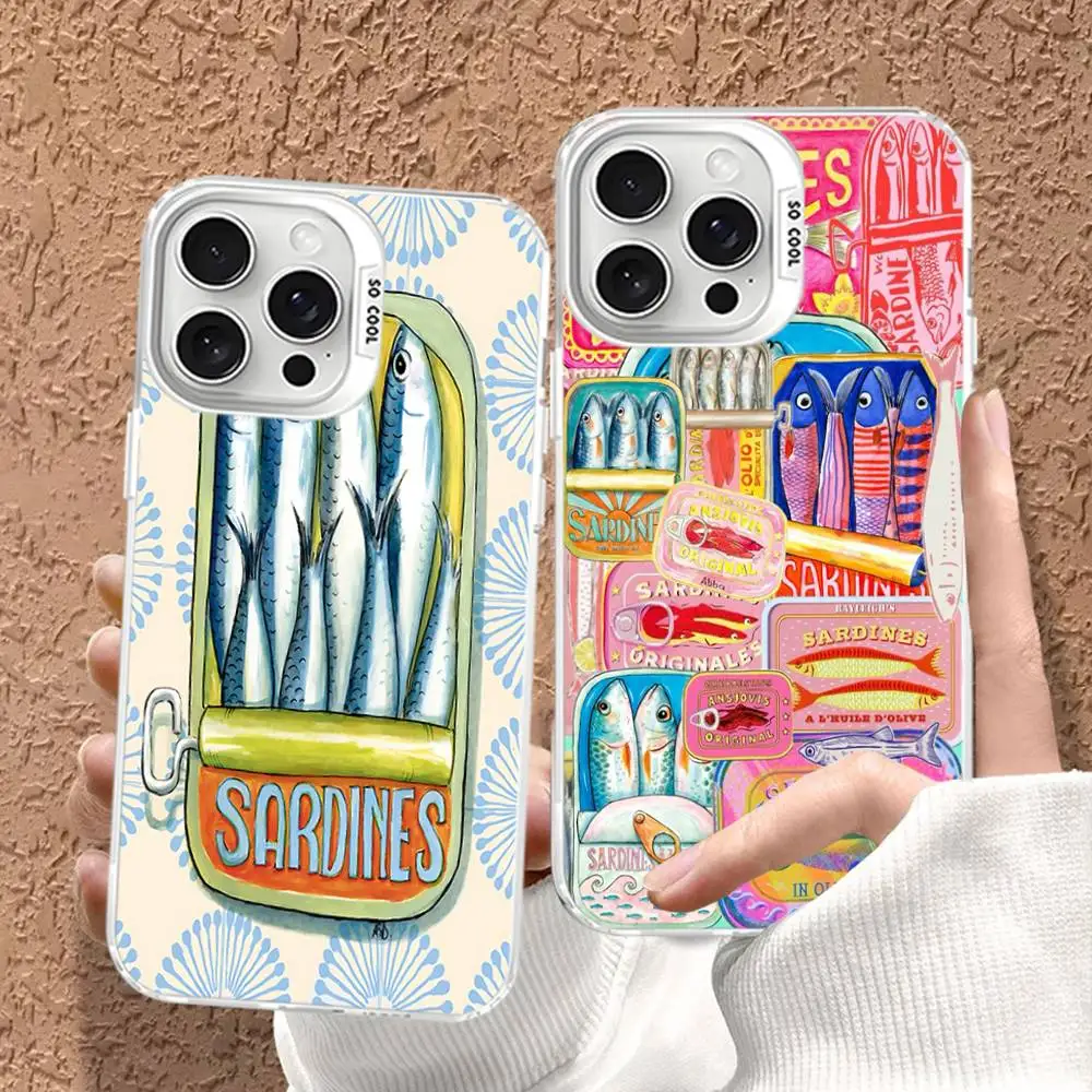 

Sardines Fish Phone Case For IPhone 17 Air 16 15 14 13 12 11 Pro Max Color Hard Cover