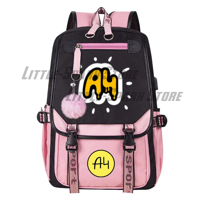 

Cartoon Cute А4 Donuts backpack Pink Children Students Schoolbag Merch A4 Lamba Boy Girl Book Bags Men Women USB Charging Bag