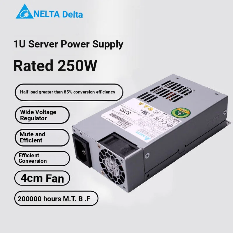 

Delta Flex Power Supply Small 1U Rated 250W Bronze Efficiency Server Power Supply Mini Chassis Desktop Computer Power Supply