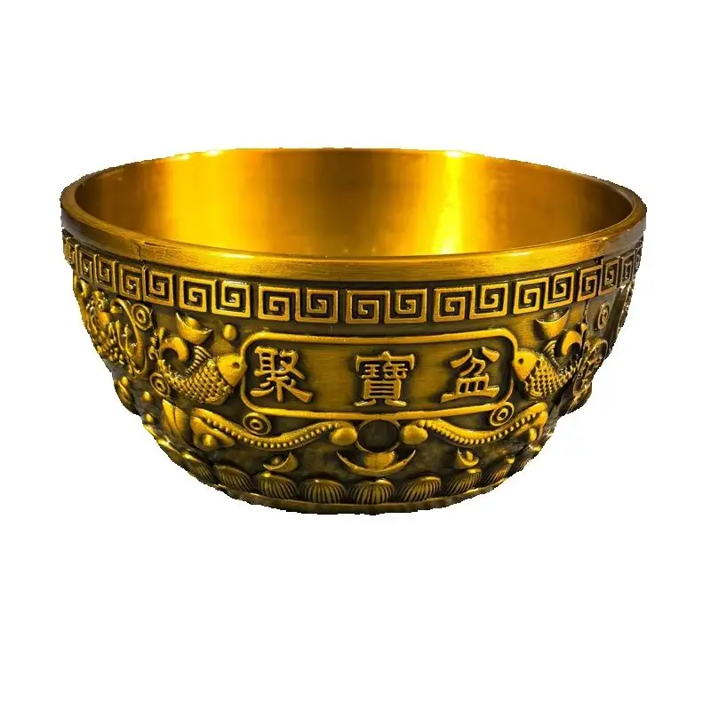 Copper Treasure Pot Home Decor Feng Shui Wealth Attractor Unique Collectible Cultural Item from China for Attracts Wealth