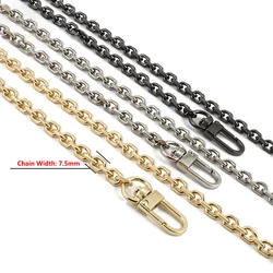 7.5mm Gold, Gun Black, Silver Replacement Purse Chain Shoulder Crossbody Strap for Small Handbag, Clutch Bags O Shape Chains