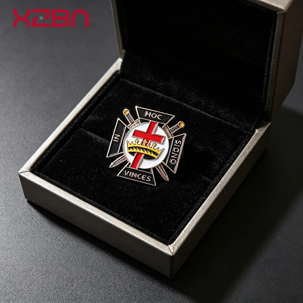 Masonic Lapel Pins Badge Mason Freemason Compass And Square God of Eye Gold Plated Knight Templar Knight Identity Brooches