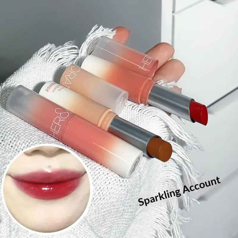 HERORANGE Feuchtigkeitsspendender Lippenstift, Spiegel, Antihaft-Cup-Lippenstift, Make-up, fester Lipgloss, Gelee, Kirschen, rote Lippentönung, klar, langlebig