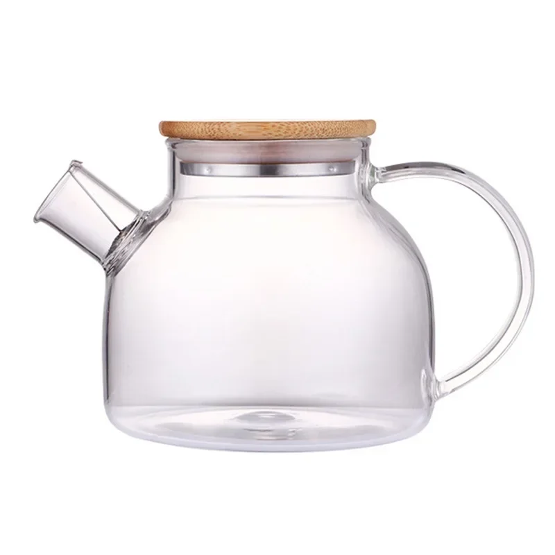 1L/1.6L Transparent Borosilicate Glass Teapot Heat-Resistant Large Tea Pot Flower Tea Set Puer Kettle Coffee Pot Home Water Jug