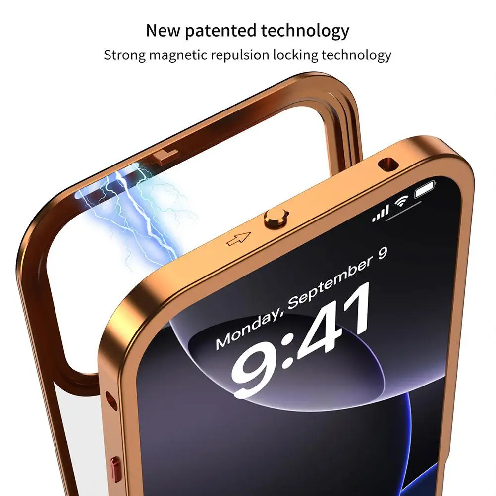 Custodia senza cornice per iPhone 17 Pro Max Air Magsafe Custodia di ricarica Wirelss per iPhone 13 14 15 16 Pro Max Cover placcatura in PC ultra sottile