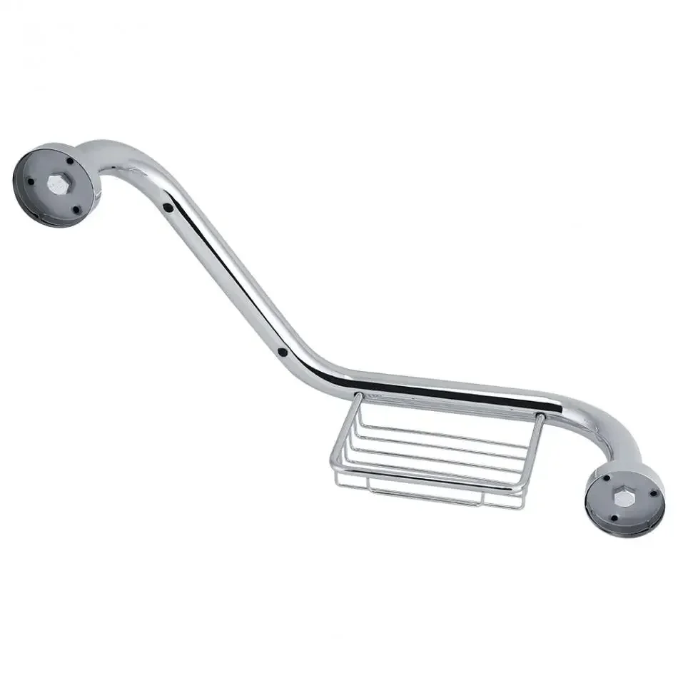 Barra de Agarre de Acero Inoxidable para Baño con Soporte para Jabón, Barra Seguridad para Bañera, Ducha, Agarradera Antidesl