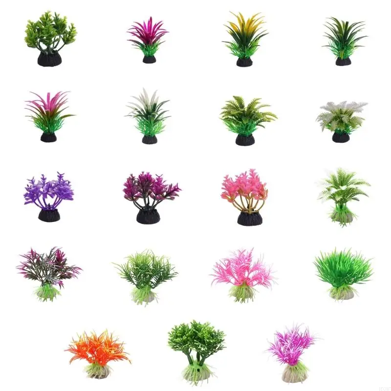 Plastic Aquarium Water Plant Decoration Model Figure Set for Fishtanks Layouts, Artificial Greenery Set for Aquascaping and