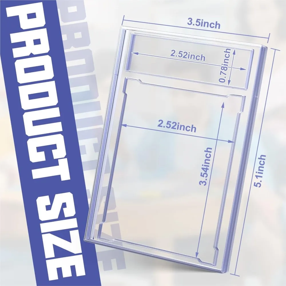Card Case Holder For Trading Cards Acrylic Graded Slab Baseball Protectors With Label Position Fit Sports Game Standard Cards