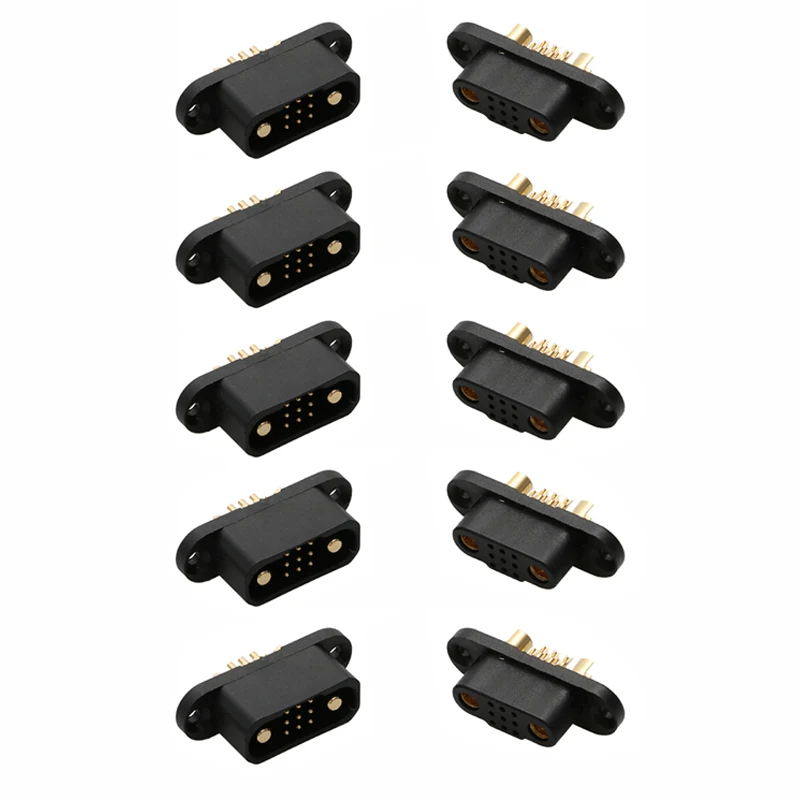 5Pair Power Battery 2+9P Connector DC 500V 25A/3A Male Female Plug High Current Gold Plating Terminal for RC Drone LED Connect