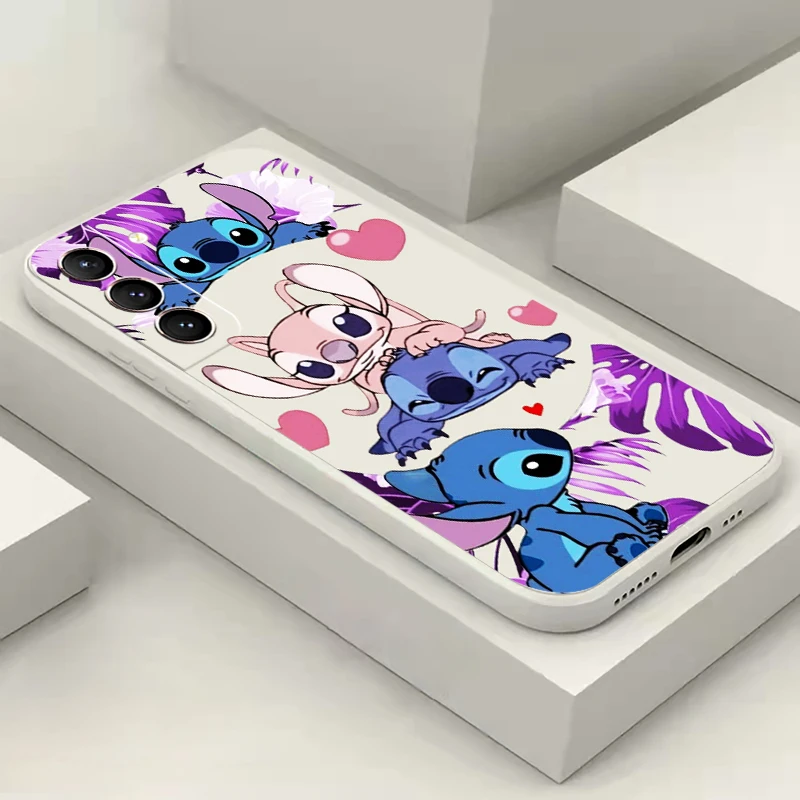 Cartoon Stitch Bady For Samsung Galaxy S24 S23 S22 S21 S20 Ultra S10 Plus S23 S21 S20 FE Phone Case Liquid Silicone Shell Funda